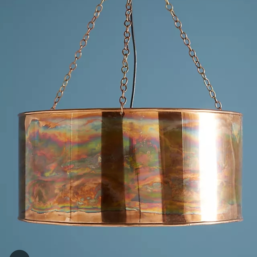 Anthropologie Iridescent Lantern with Gold Chain